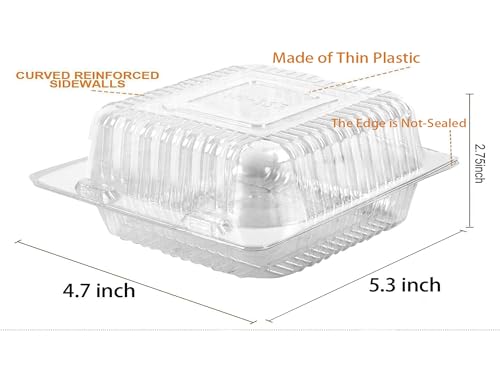 150 Count Clear Plastic Hinged Take Out Containers Clamshell Takeout Tray