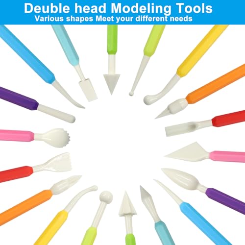 Rierdge 9 PCS Clay Tools Double-Ended Sculpting Tools Set