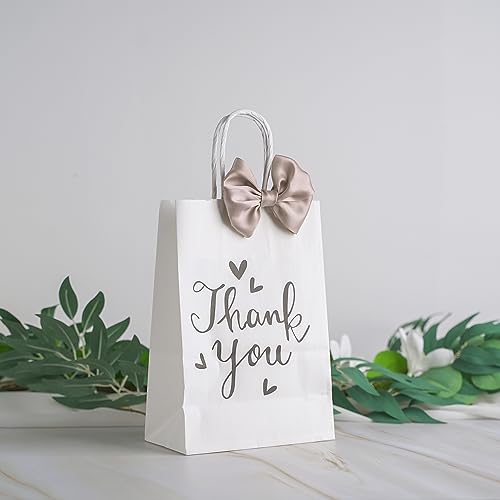 AIMUDI Dusty Rose Satin Ribbon Twist Tie Bows for Treat Bags 3.5" Dusty Pink Bows for Wedding Small Bows for Crafts Premade Bows for Cake Pops Candy Apple Bridal Shower Christmas Decor -24 Counts - color: Dusty Rose