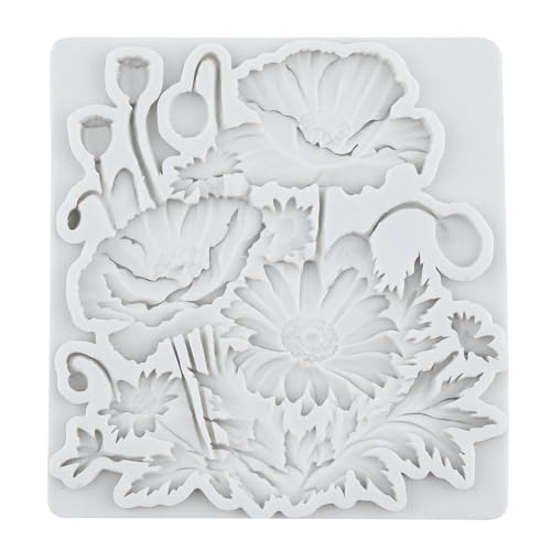 Poppy Flower Silicone Mold Flower Fondant Chocolate Molds - color: Style C