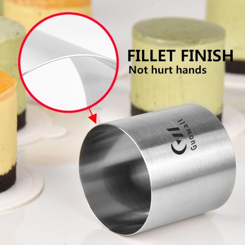 8 pcs Seamless Cake Ring Molds 2 inch Stainless Steel Food Cutter - size: 2 inch (8pcs)