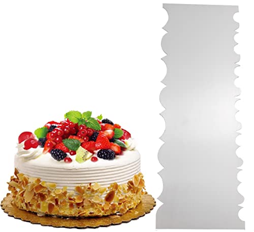 8.6 Inch Stainless Steel Cake Scraper Metal Scraper for Cake Smoother Leveler Scraper Cake Decorating Comb Cake Cutter for Mousse Butter Cream (Style 3) - size: Style 3