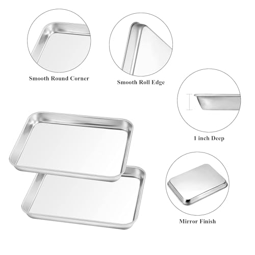 Baking Sheet with Rack Set, Stainless Steel Cookie Sheet with Cooling Rack - size: 10 inch
