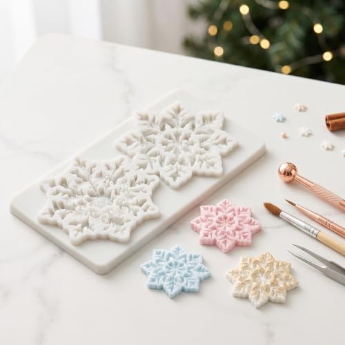 Christmas Snowflake Silicone Mold Snow Fondant Chocolate Mold - color: Style J