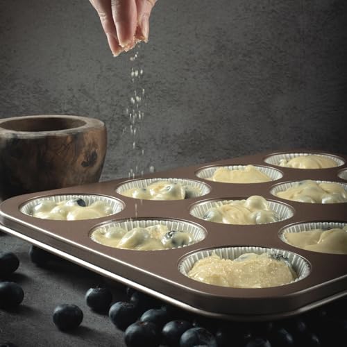 HAPPIELS 12 Cup Muffin Pan Nonstick, PFOA & BPA Free - style: Muffin Pan