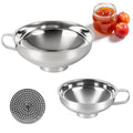 3-Piece Set of Stainless Steel Canned Funnels with Filters