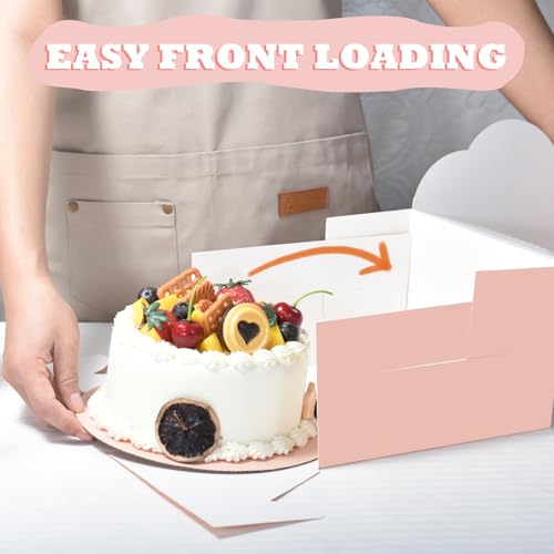 KPOSIYA 40pcs 8x8x5 In Cake Boxes with Cake Boards（20 Boxes & 20 Boards） - color: Pink, size: 8x8x5 inch
