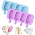 Ozera Popsicles Molds, 2 Pack Silicone Cake Pop Molds Cakesicle Maker Set - color: Blue and Purple