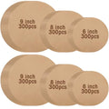Reallnaive 900 Pcs Parchment Paper Rounds 6, 8, 9 Inch, Brown - color: Brown