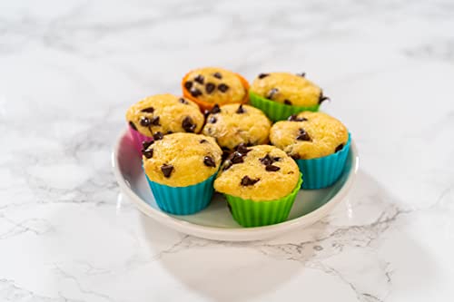 Bakerpan Silicone Mini Cupcake Liners - 24 Pack Non-Stick Muffin Cups