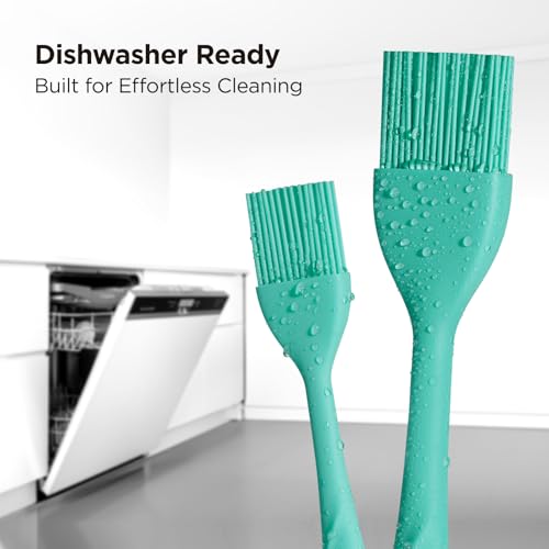 Kitchen Mama WaltzGrip Platinum Silicone Basting Pastry Brush, Teal - color: Teal