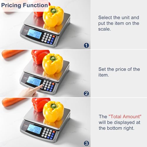 Atogou 110lb Food Scale, Commercial Kitchen Scale with Price Computing - style: Grey 110lb/50kg