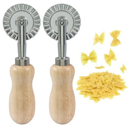 2Pcs Pasta Cutter Fluted Pastry Wheel Roller, 1.5 Inch Diameter