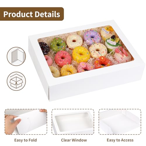 Moretoes 6pcs 19x14x4In Large Half Sheet Cake Boxes with Thick Cake Boards - size: 19*14*4In