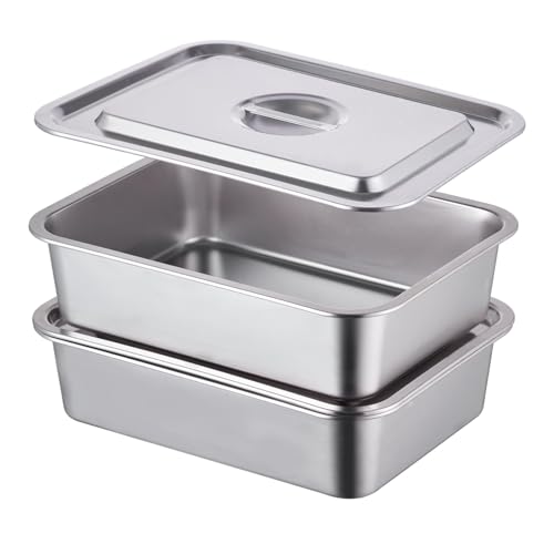 4 Inch Extra Deep Lasagna Baking Pan with Lid, 7.4Qt, 2 Pack - size: M, style: 2 Pack