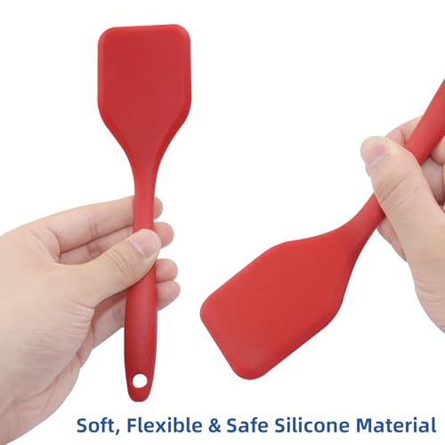 Hitefu 2 Pieces Flexible Mini Spatula, Red - color: Red