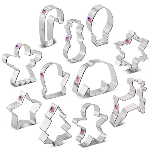 Ann Clark Christmas Cookie Cutters Set of 11, Made in USA - style: Christmas 11-Pc Set