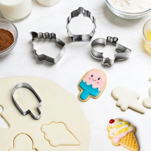 12Pcs Popsicle Mini Cookie Cutters Set with Dough Scraper