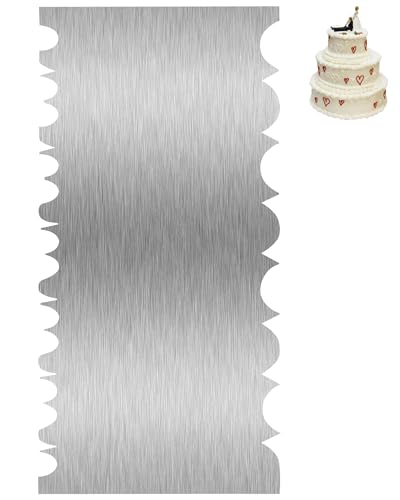 8.6 Inch Metal Cake Scraper Smoother, Edge Side Jagged Comb for Cream - size: Cake Comb-3