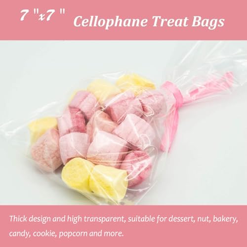 Morepack Cellophane Treat Bags 7x7 Inches 200 Pcs - size: 7x7 Inch (Pack of 200)