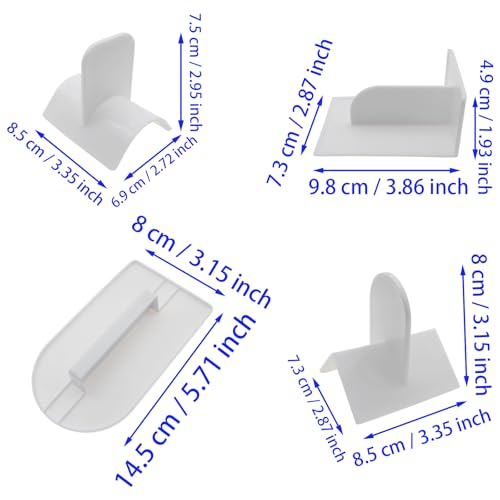4 PCS Fondant Smoother Plastic Cake Sugarcraft Scraper White Cake Decoration Smoothing Tool for DIY Fondant Cakes and Mousse Cakes