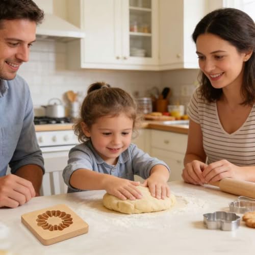 Carved Wooden Gingerbread Cookie Mold,3D Wooden Baking Mold Cookie Biscuit Press Stamp Molds,Cookie Cutter,Cookie Stamp,DIY Biscuit Stamp Mould for Halloween Thanksgiving Christmas,Shape A 10*10*1.9cm - color: Shape A 10*10*1.9cm