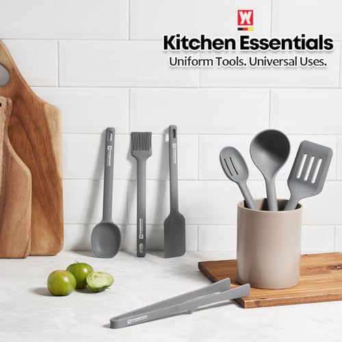 Wagensteiger Dark Gray Versatile Slotted Spoon: Muti-Purpose Cooking Skimmer with Heat Resistant, Non-stick Cookware Safe, Skimmer for Deep Frying Cooking, BPA Free (11.02inch x 2.56inch) - size: 11.02inch x 2.56inch