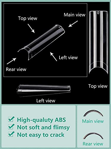 LIONVISON XL Square Nail Tips: 480PCS Extra Long NO C Curve Nails Tip