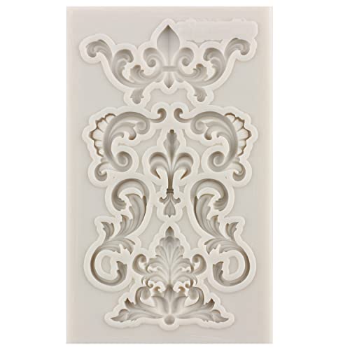 Sijiangmold Baroque Silicone Mold Scroll Relief Lace Fondant Mold Set of 5 - color: Style C