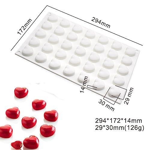 Mini 35 holes Heart Shape Silicone Mold For Candy Chocolate Cake Mould Baking DIY Ice Tray Food Safe Kitchen Accessiories (Lover Heart B_11.76x6.88x0.56 inch) - size: Lover Heart B_11.76 X 6.88 X 0.56 inch