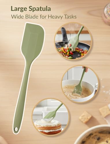 NiHome 4 Pcs Silicone Spatula Set, Heat Resistant Baking & Cooking Spatulas