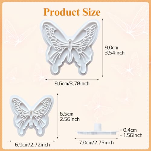 KALAIEN 2pcs Butterfly Sugarcraft Cookie Cutters