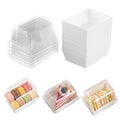 50 Pcs Small Charcuterie Boxes with Clear Lids - To Go Paper Rectangle Charcuterie Box, 5-in Disposable Food Containers,Dessert Boxes for Cookie, Cake Slice Strawberries (White) - color: White