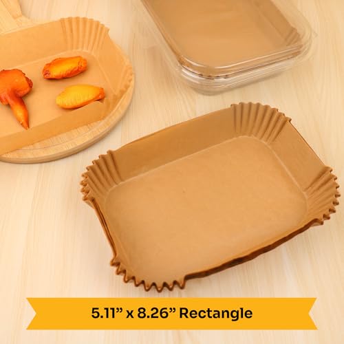 Mindful Design Air Fryer Paper Liners,125Pcs Parchment Paper, Air Fryer Disposable Liner for Microwave, Non-Stick Liners Rectangle Free of Bleach (8.5x5.5IN) - size: Rectangle 8.5"x5.5"