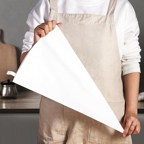4 Pack 18 Inch Reusable Piping Bags, Cotton Cloth Pastry Bags with Plastic Coating, Professional Tipless Icing Bags for Cake Decorating Cupcakes Cookies Desserts and Baking Supplies - size: 18inch