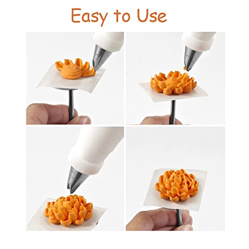 Chrysanthemum Pastry Tips,Rose Flower Piping Tips Set,Tulip Frosting Tips Buttercream Decoration,Icing Piping Pastry Nozzles for Cake Cupcake Decorating,5 Pcs - color: Type B