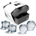 Silicone Ice Cube Trays, 2 Inch Square Ice Molds & Sphere Combo, BPA Free - color: Large 6+4 (Charcoal)