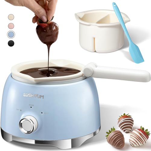Electric Chocolate Melting Pot, 4-Cup Chocolate, 2 Insert Pots - color: Blue