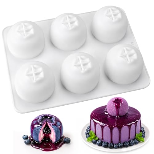 3D Blueberry Silicone Mold for Mousse Cake - Fruit Pudding Blueberry Molds - color: 6-Cavity Blueberry
