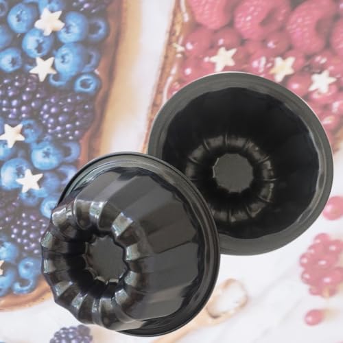 4 Inch Mini Fluted Cake Pan, Carbon Steel Round Cake Mold, 8 Pack