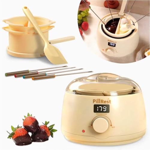 Chocolate Melting Pot, Electric Fondue Pot Set for Candy Melts & Cake Pops - color: Cream