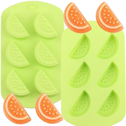 6 Cavity Watermelon Silicone Candy Molds Set Of 2