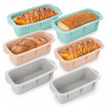 RHBLME 6 Pack Silicone Loaf Pan - Non-Stick Silicone Bread Loaf Pan, 10 x 4.9 x 3.9 Inch, For Bread, Meatloaf & More