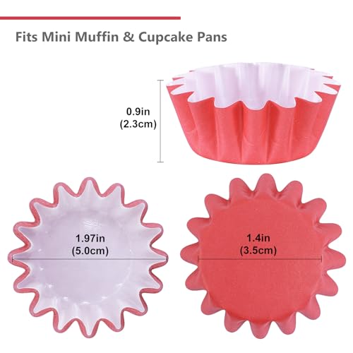 Caperci Heavy Duty Mini Cupcake Liners Rainbow Bright Small Baking Cups - color: Multicolor