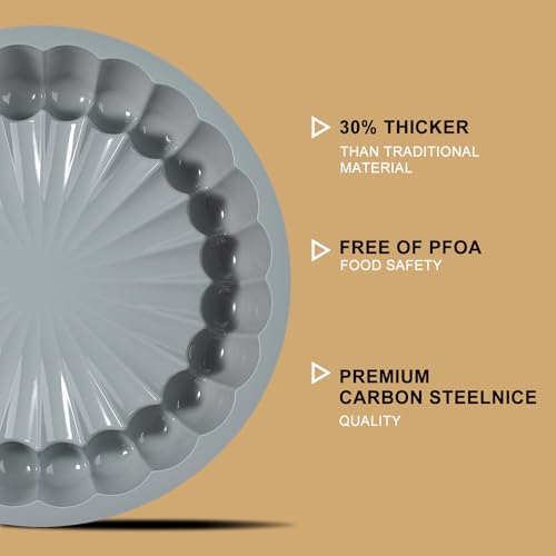 10 Inch Silicone Cake With 8 Inch Pan Set (2 Pack) - Nonstick Baking Mold for Pound Cake, Jello, Bread & Brownies, Dishwasher Safe, Grey - style: Grey-2pack