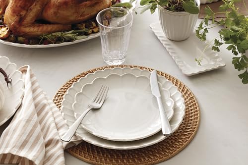 Lenox French Perle Scallop White Dinner Plate Set for 4 - color: White, style: Dinner Plates, Set of 4 Perle