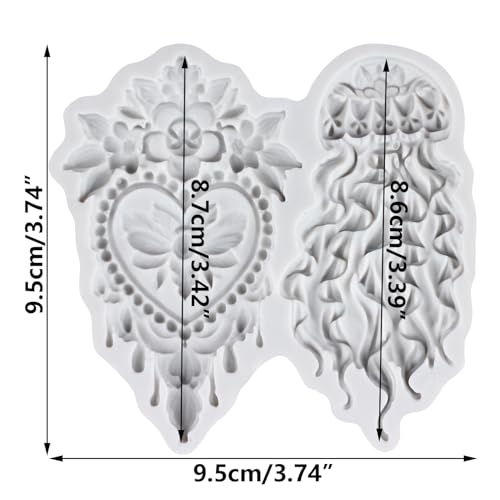 Baroque Fondant Mold Embossed Flower Silicone Molds - color: Style ZM