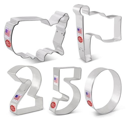Ann Clark America 250th Anniversary Cookie Cutters Set of 5, Made in USA