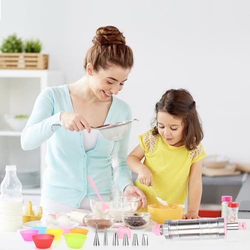 FACIACC Dessert Decorating Syringe Set, Stainless Frosting Piping Kit