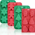 HKNMTT Christmas Silicone Soap Molds, 4 PCS Large Size Xmas Soap Cake Mold Set, 3D Tree Snowflake Gingerbread Santa Snowman Moulds for Home DIY Gifts Candles Chocolate Ice Cube Bath Bombs Jelly - style: Christmas 4PCS